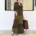 thumbnail image 2 of IDALL Robe Maxi à Imprimé Floral pour Femmes Automne 2024 Robes d'Invité de Mariage Manches Longues Enveloppantes Col en V Volants Ceinturées Ligne A Fluide Décontractée Taille Nouée Boho Robe de Soirée Z2-Café m, 2 of 9