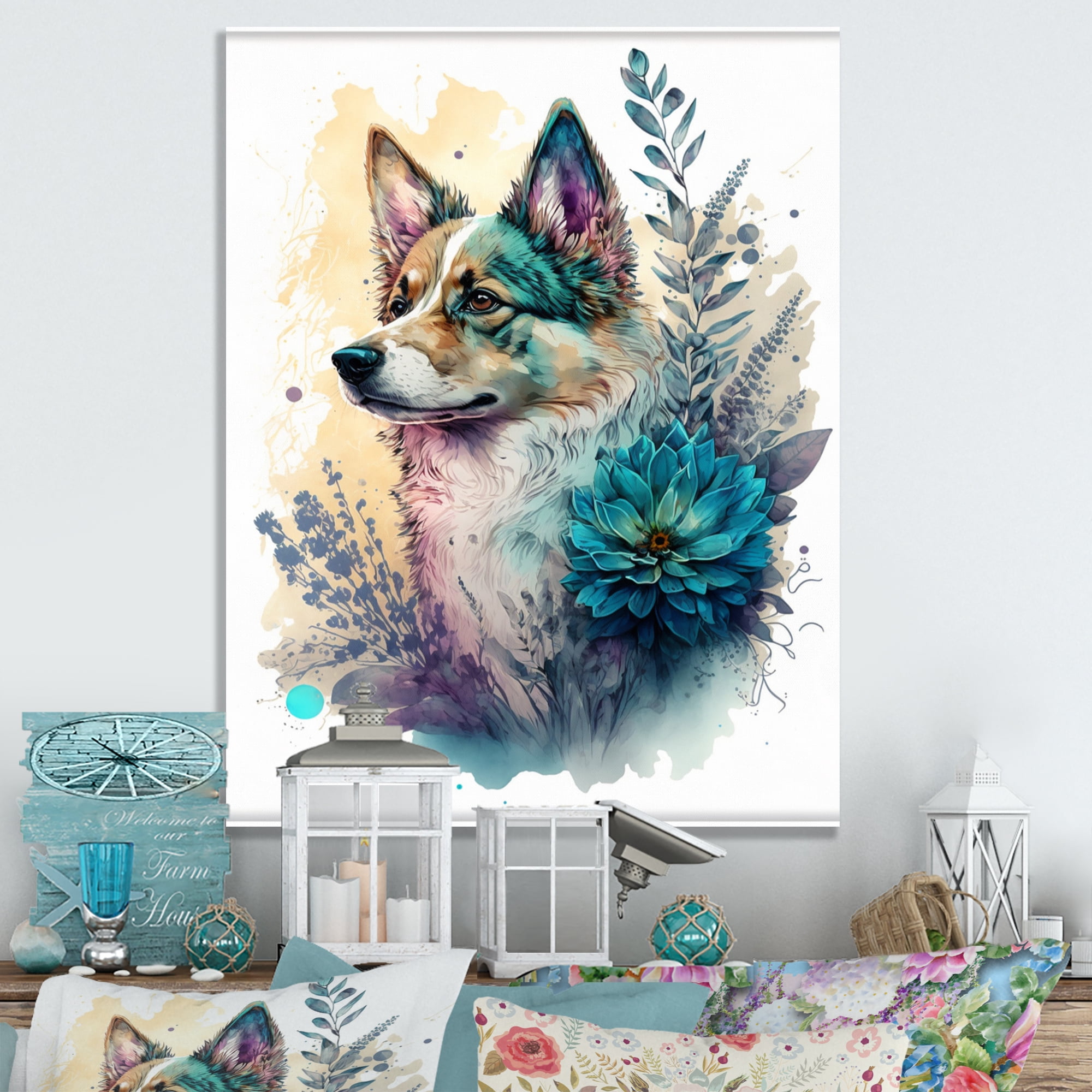 Designart Cute Siberian Floral Art III Canvas Wall Art