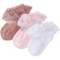 thumbnail image 3 of Baby Toddler Girls Princess Cotton Frilly Socks Lace Ruffle Pack of 4/5/6 Thin Mesh Summer for Dress, 3 of 7