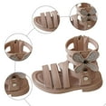 thumbnail image 5 of Dakaela Girls Sandals Cute Open Toe Strappy Gladiator Summer Sandal Kids Toddler Flower Dress Shoes Pink, 5 of 7