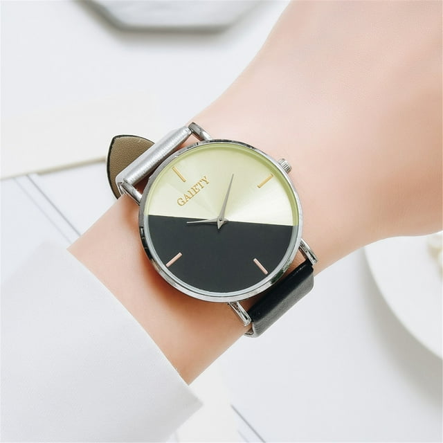 Montre Élégante à Bracelet Décontracté en Or Rose pour Femmes avec Finition Peau et Design Raffiné