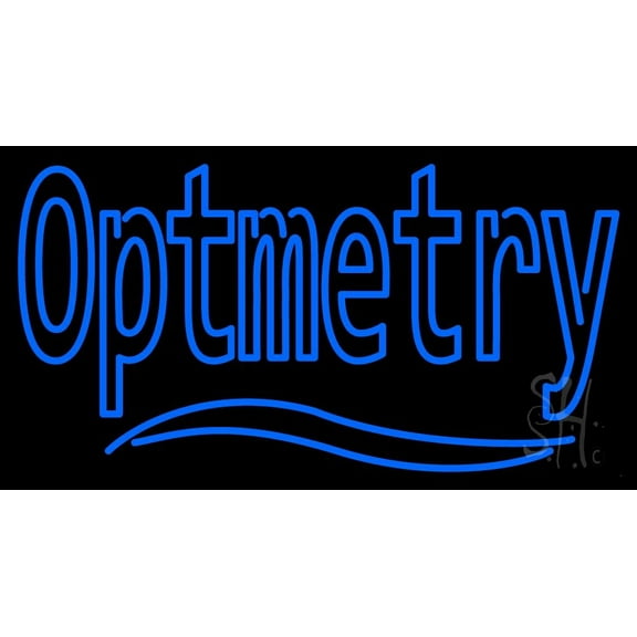 Optometry LED Neon Sign 20 x 37 - inches, Black Square Cut Acrylic Backing, with Dimmer - Bright and Premium built indoor LED Neon Sign for Defence Force.
