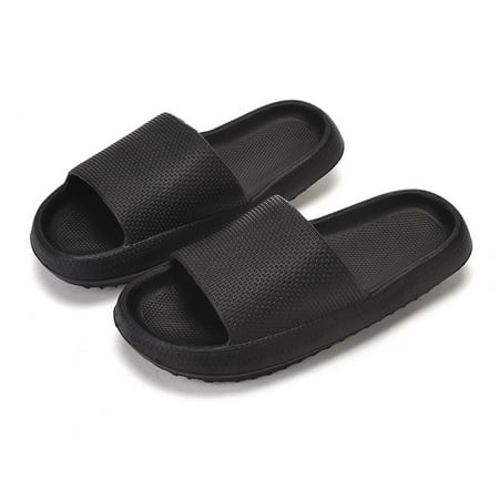 

Hoshose Women s House Slippers Woman Massage Shower Bathroom Open Toe Super Thick Sole SandalsSuper Soft Home Black