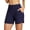 Dark Blue, variant on Women's Swim Board Shorts 5 inch Swimming Bottoms High Waisted Tummy Control Swimsuits Beach Shorts with Liner Black M