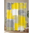thumbnail image 4 of Shower Curtains Abstract Yellow Gray Painting Bath Curtain Vintage Style Waterproof Bathroom Shower Curtain Set with Hooks Decoration 72 x 72 Inches, 4 of 7