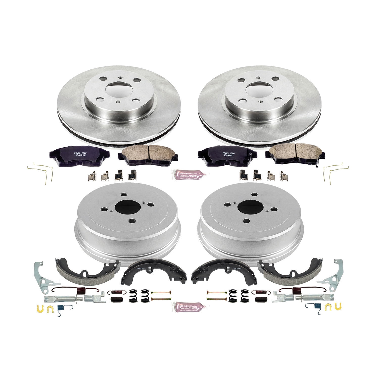 Power Stop Front and Rear Stock Replacement Drum and Shoe Kit KOE15079DK
