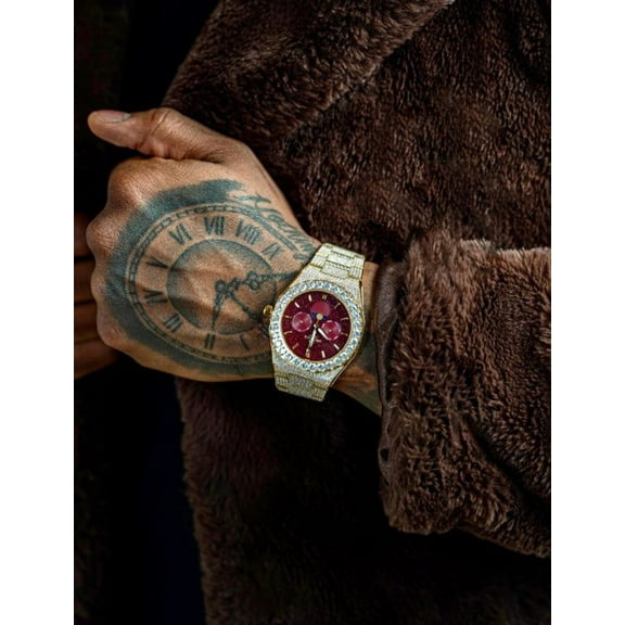 Asorock Watches | Iced transporter - Big diamond bezel - Fully iced strap  | 44mm CZ diamond watch