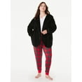 thumbnail image 2 of Joyspun Women’s Plush Hoodie Cardigan, Sizes XS to 3X, 2 of 6