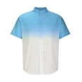 thumbnail image 2 of Birdeem Adult Fashion Men Button Gradient Printing Short Sleeve Tops T-Shirt Loose, 2 of 4