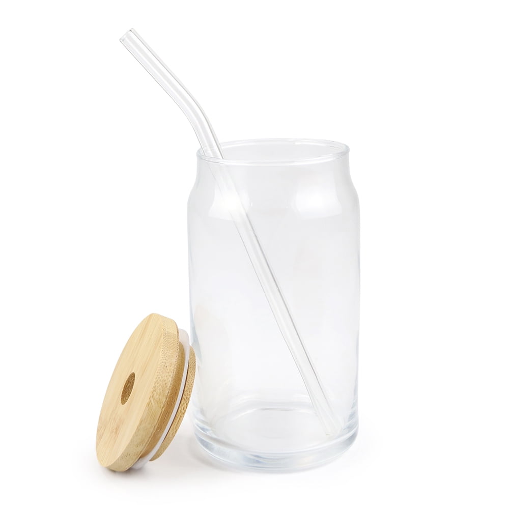 VING 25 Pack Bulk 25oz Sublimation Blank Transparent Glass Tumbler Bottle  Cup with Bamboo Lid and Glass Straw 