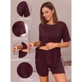 thumbnail image 3 of Weardear Maternity Sets 2 Piece Outfits Drop Shoulder Short Sleeve Split Side Shirts and Biker Shorts Summer Pregnancy Clothes, 3 of 6