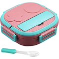 thumbnail image 1 of Bento Lunch Box, 550 ml Multi Grids Stainless Steel Reusable Bento Box Lunch Box with Leakproof Lid & Spoon, Portable Lunch Container for Kids Adults, 1 of 4