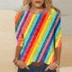 thumbnail image 1 of Xuyuer Womens Valentine T Shirts Love Heart Printed Graphic Tee Tops Spring Shirts Halloween Round Neck 3/4 Length Sleeve Graphic Tee Tops Fashion Casual Printed T-Shirt Top, 1 of 6