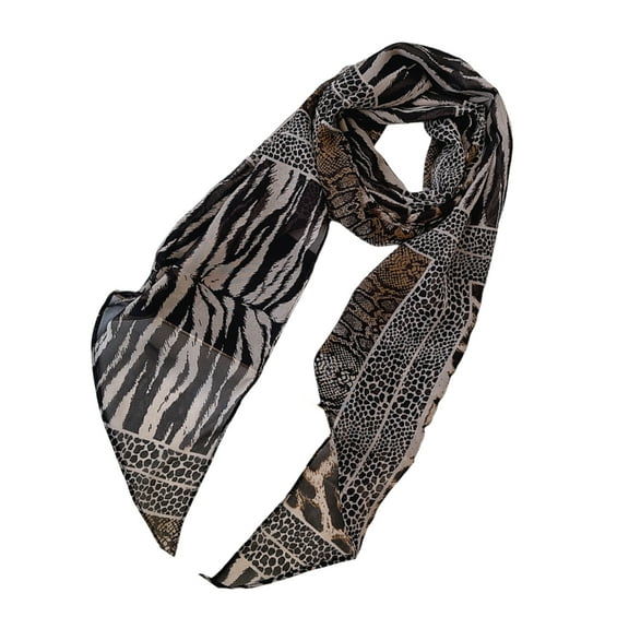 Aellinatey Casual Wear Leopard Pattern Scarf Silk Scarves Neck Wrap for Various Occasion