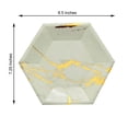 thumbnail image 2 of BalsaCircle 25 Ivory 8.5" Hexagon Gold Marble Design Disposable Paper Salad Plates Wedding Tableware, 2 of 7