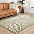 thumbnail image 4 of Hauteloom Allard Hallway, Kitchen Machine Washable Runner Rug - Contemporary - High Pile - Beige, Lime Green - 2'7" x 7'3", 4 of 11