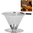 thumbnail image 2 of <p>Filtre à Café Goutte à Goutte Tasse en Acier Inoxydable Goutte à Goutte Cône Filtre à Café Réutilisable Filtre à Café en Acier Inoxydable Goutte à Goutte Cône Filtre à Café Réutilisable, 2 of 7