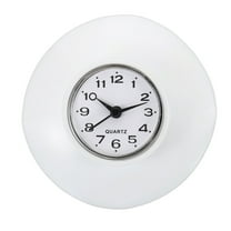 Wall Clock Mini Cute Bathroom Mirror Suction Waterproof Shower Clock, White