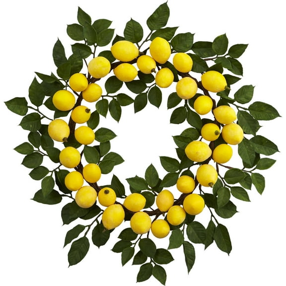 Nearly Natural Plastic Wreath, 24" (Assorted Colors)