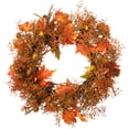 thumbnail image 3 of 24" Fall Harvest Maple Leaf with Berries Artificial Wreath; Unlit, 3 of 10