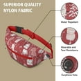 thumbnail image 5 of Fanny Pack Red Christmas Village Pattern Waist Pack Bag,Running Cross Bag,Waterproof Large Fanny Packs for Women Men for Travel Running Hiking Cycling, 5 of 6