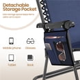 thumbnail image 2 of Yaheetech Zero Gravity Chair for Patio w/ Pillows and Cup Holder Trays-Navy Blue, 2 of 8
