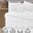 thumbnail image 3 of Lux Decor 5-Piece Queen Size Comforter Set - Ultra-Soft All-Season Bedding Set Includes Down Alternative Comforter, Pillow Shams, Decorative Cushion & Bed Skirt (White), 3 of 7