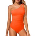 thumbnail image 1 of SURJDE One Shoulder One Piece Swimsuit for Women Tummy Control Bathing Suits Modest Full Coverage Keyhole Swimwear, 1 of 6