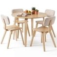 thumbnail image 1 of Costway 5 PCS Dining Table Set with 4 Padded Dining Chairs, Circle Dinner Dinette Table Beige & Natural, 1 of 9