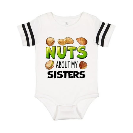 

Inktastic Nuts About My Sisters Peanut Almond Pistachio Gift Baby Boy or Baby Girl Bodysuit