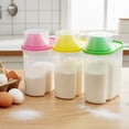 thumbnail image 4 of Small BPA-Free Food Storage Containers with Lid - Perfect for Storing Flour, Sugar, Grains, Rice, Cereals, and Baking Supplies for Better Kitchen Organization - Set of 3 in Green, Pink, and Yellow, 4 of 9