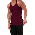 thumbnail image 6 of Inadays Men's Workout Tank Top Gym Fitness Athletic Shirts Quick Dry Bodybuilding Sleeveless Plain Muscle T Shirts, Wine Red, M, 6 of 7