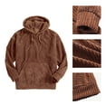 thumbnail image 2 of MSJUHEG Mens Hoodies Hoodies Hoodie Round Neckline Long Sleeve Pullover Corduroy Patchwork Blouse Long Sleeve Hooded Tops Drawstring Hoodies Hoodies For Men Hoodies For Guys Brown S, 2 of 6