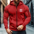 thumbnail image 6 of LpwkSSA Men's Sports Fitness Cargo Solid Color Multiple Pockets Sports Ditness Training Raglan Long Sleeved Hooded Casual Jacket Red XXL, 6 of 7