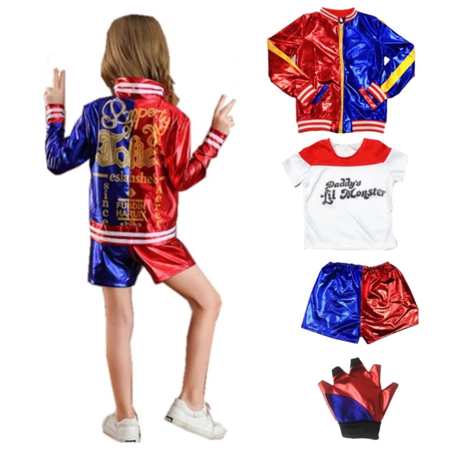 4PCS Girl's Harley Quinn Suicide Squad 