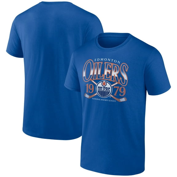 Men's Royal Edmonton Oilers Retro Cross Sticks T-Shirt