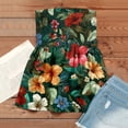thumbnail image 4 of OIOLOYJM Womens Tube Top Spring Cute Strapless Hawaiian Print Peplum Top Backless Beach Ruffle Party Clothes Green 2XL, 4 of 4