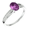 thumbnail image 2 of SuperJeweler 1 1/2 Carat Oval Shape Created Pink Sapphire and Diamond Ring In Sterling Silver For Women, 2 of 6