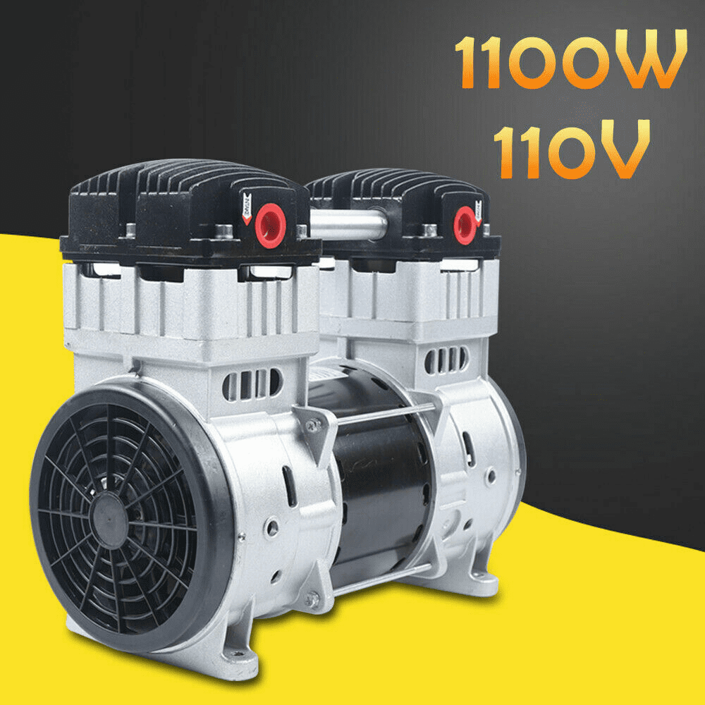 Oil-Free Silent Vacuum Piston High Flow Air Pump Small Diaphragm Mute Pump 5A 200L / Min- 2A100L/ Min 110V (110V 1100W)