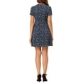 thumbnail image 4 of Allegra K Women's Tie V Neck Short Sleeve Ruffle Floral a-Line Dress, 4 of 7