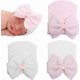 thumbnail image 1 of 3pcs Newborn Hospital Hat Infant Baby Beanie Cap with Big Bow Soft Cute Knot Nursery Hat, 1 of 5