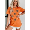thumbnail image 6 of Women's Orange Thanksgiving Turkey Sequin Graphic T-Shirt – Casual Style for Festive Celebrations | 2XL, 6 of 7