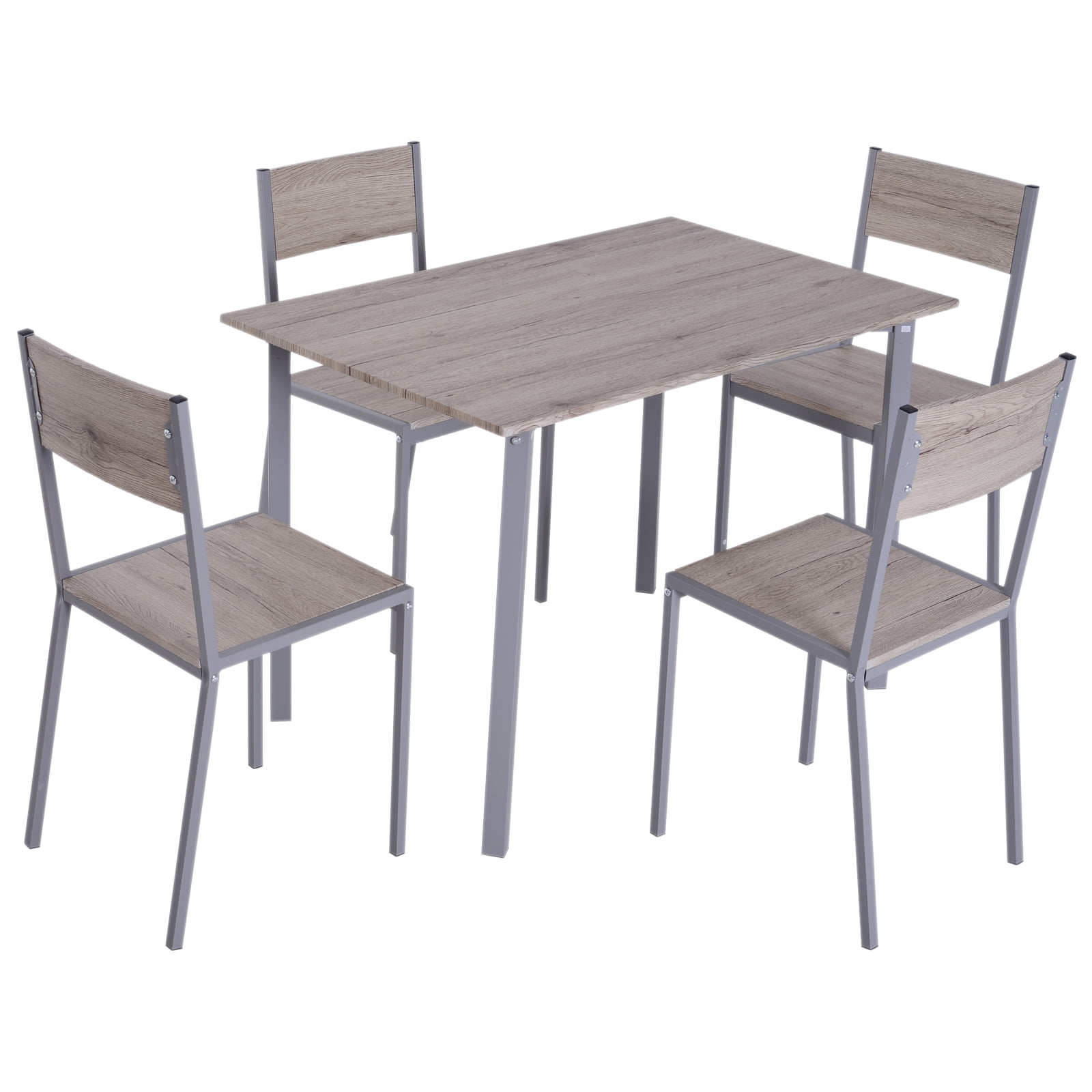 Homcom 5 Piece Modern Compact Kitchen Dining Room Table And Chairs Set Walmart Com Walmart Com