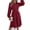 Burgundy, variant on Women's Collared Neck Long Sleeve Dress with Pockets 95% Polyester 5% Elastane Everyday Comfort and Style Everyday chic