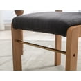 thumbnail image 5 of Guyou Farmhouse Dining Chair Set of 2, Linen Upholstered Kitchen Chair with Adjustable Back, Wooden Armless Accent Side Chair, Charcoal, 5 of 7