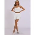 thumbnail image 2 of DARING DIVA Women's Soft Round Neck Spaghetti Strap Pajama Set M White, 2 of 6