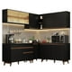 thumbnail image 1 of Madesa Gabinete de Cocina Integral Completa de Esquinero 382 cm Reims Negro 01, 1 of 10