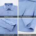 thumbnail image 6 of purcolt Men's Dress Shirts Slim Fit Solid Long Sleeve Stretch Wrinkle-Free Formal Shirt Business Casual Button Down Shirts with Pocket, 6 of 8