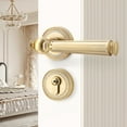 thumbnail image 2 of Elegant Vintage Door Handle With Lock and Key Portable Accessory for Bedroom and Bathroom Security Daily Casual Use, 2 of 8