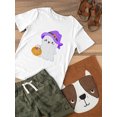 thumbnail image 3 of Fluffy Ghost W Pumpkin T-Shirt Toddler -Image by Shutterstock,  3 Toddler, 3 of 4